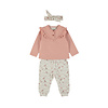 3 pc set, Longsleeve, Jogging trousers, Headband Misty rose