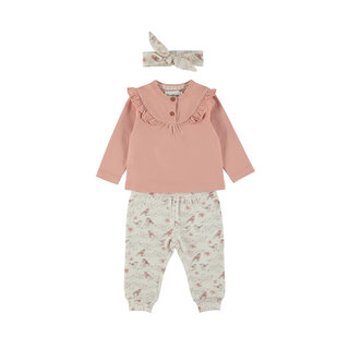 Dirkje 3 pc set, Longsleeve, Jogging trousers, Headband Misty rose
