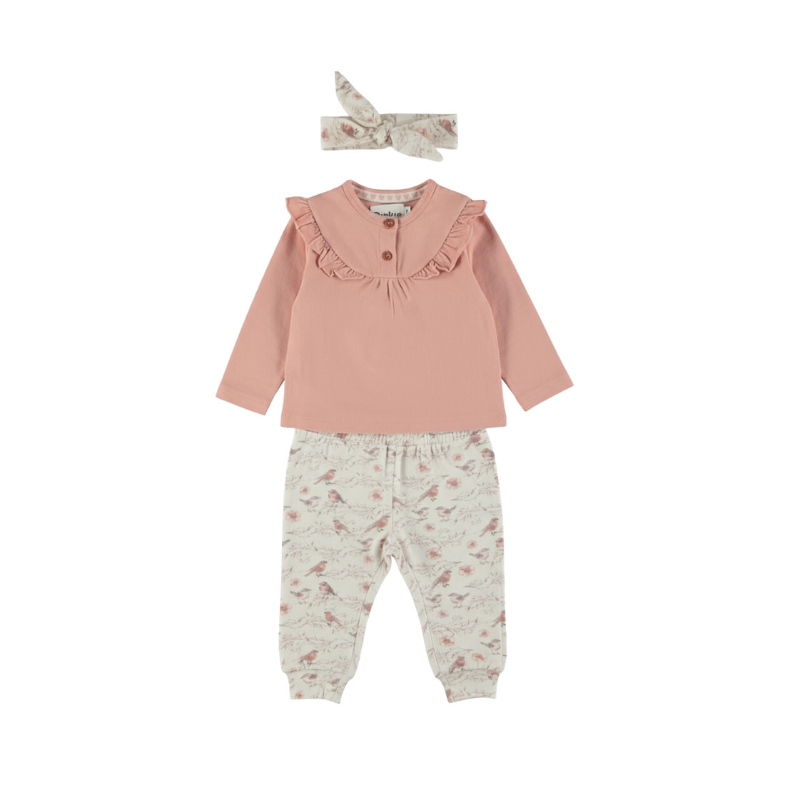 Dirkje 3 pc set, Longsleeve, Jogging trousers, Headband Misty rose