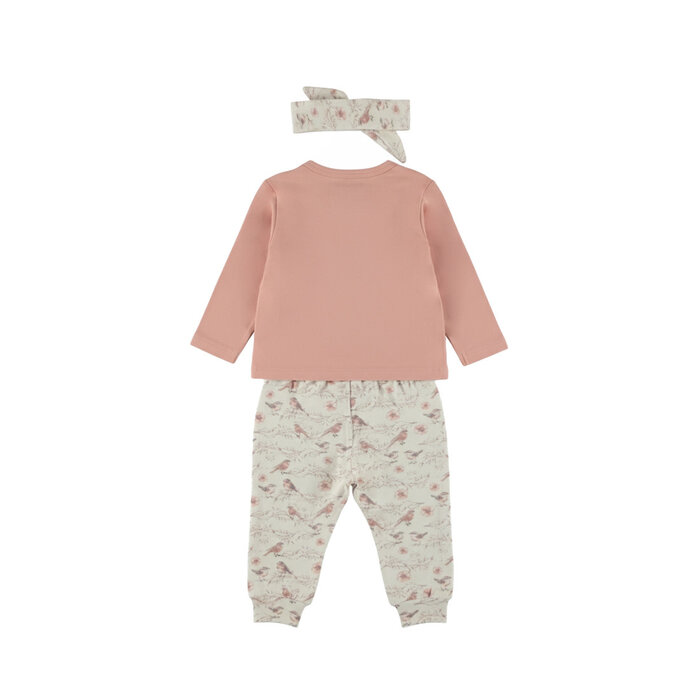 Dirkje 3 pc set, Longsleeve, Jogging trousers, Headband Misty rose