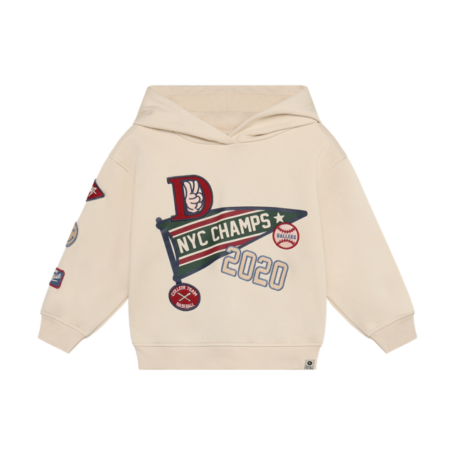 Daily7 Oversized Hoodie Badges Sandshell