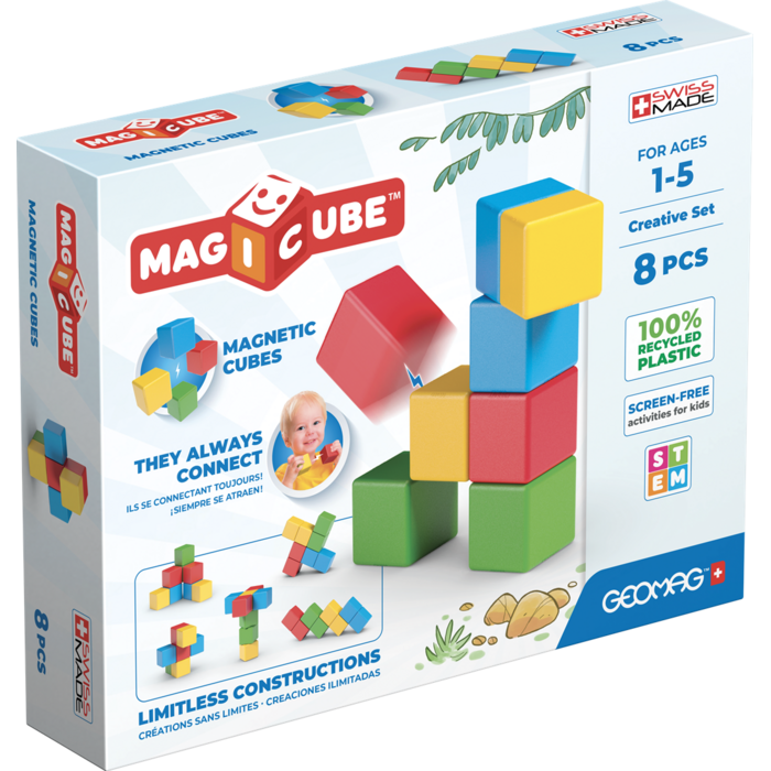 Geomag Magicube Recycled Creative Set 8-delig | Magnetisch speelgoed | 1-5 jaar