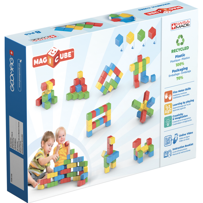 Geomag Magicube Recycled Creative Set 8-delig | Magnetisch speelgoed | 1-5 jaar
