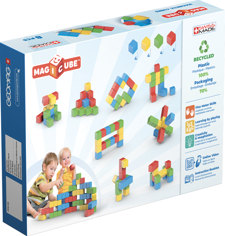 Geomag Magicube Recycled Creative Set 8-delig | Magnetisch speelgoed | 1-5 jaar
