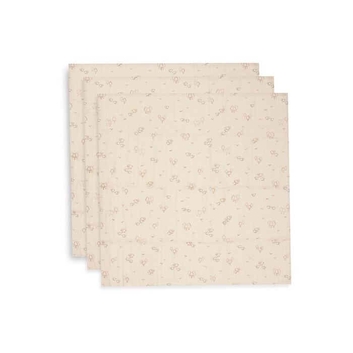 Jollein Hydrofiele Doek Small 70x70cm - Woolly - 3 Stuks
