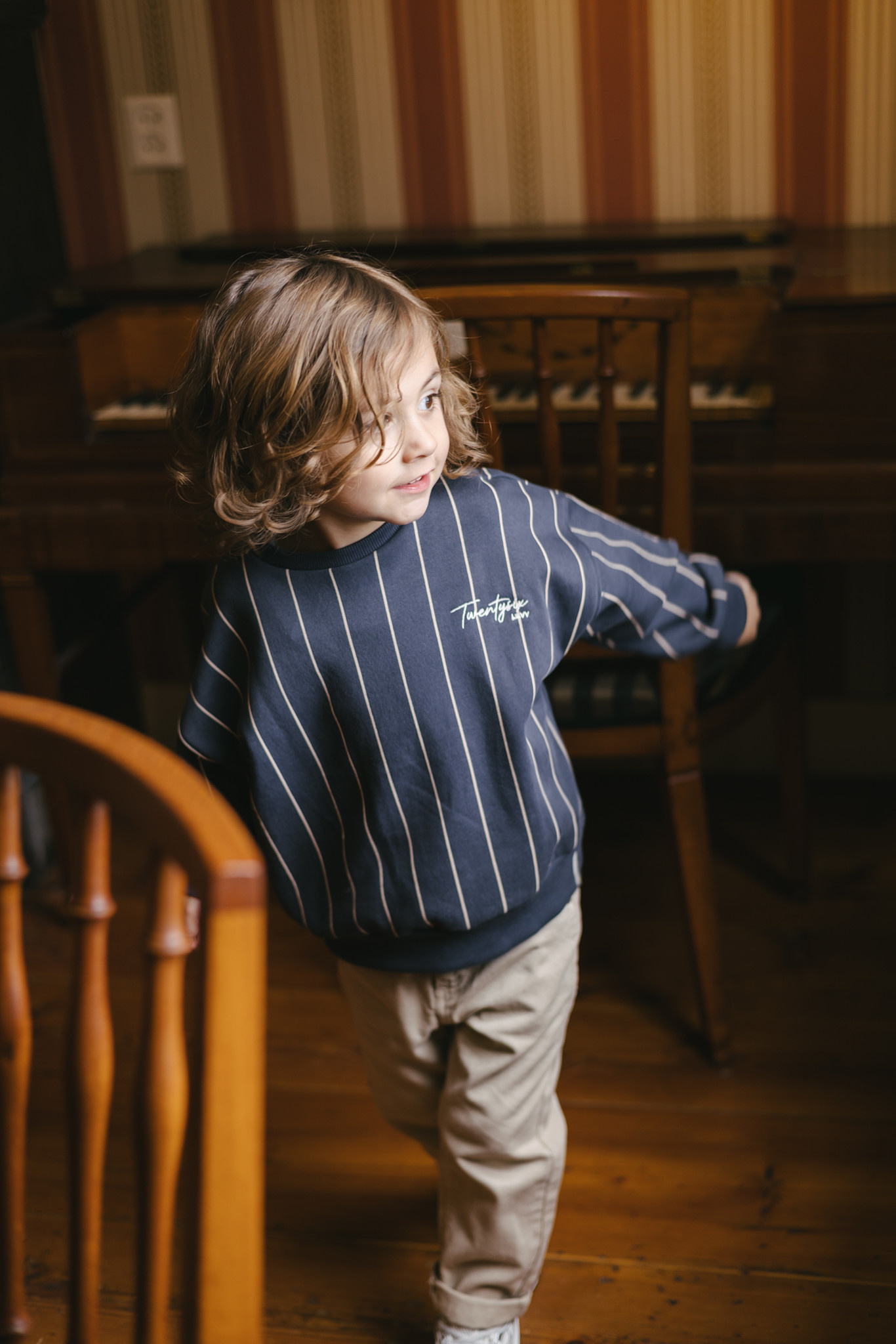Levv Sweater LW262DAY AOP Blue Stripe