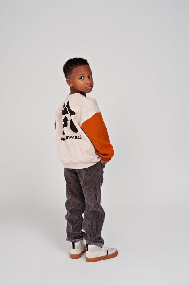 Sturdy Sweater met backprint oversized Offwhite melange - Mountain top