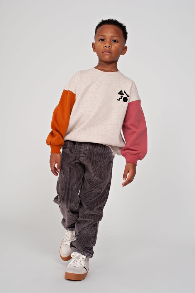 Sturdy Sweater met backprint oversized Offwhite melange - Mountain top