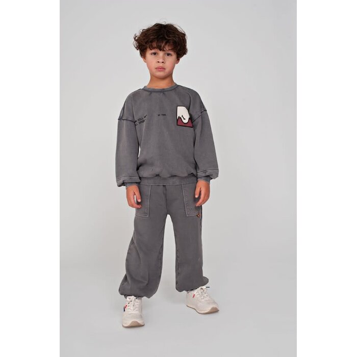 Sturdy Sweater met backprint oversized Grijs - Mountain top