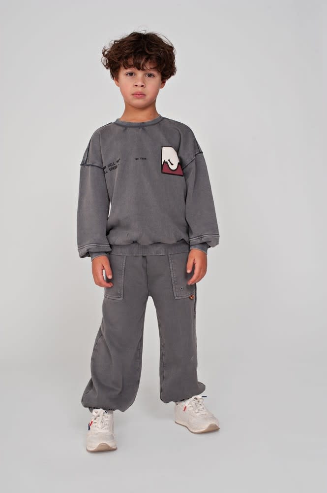 Sturdy Sweater met backprint oversized Grijs - Mountain top