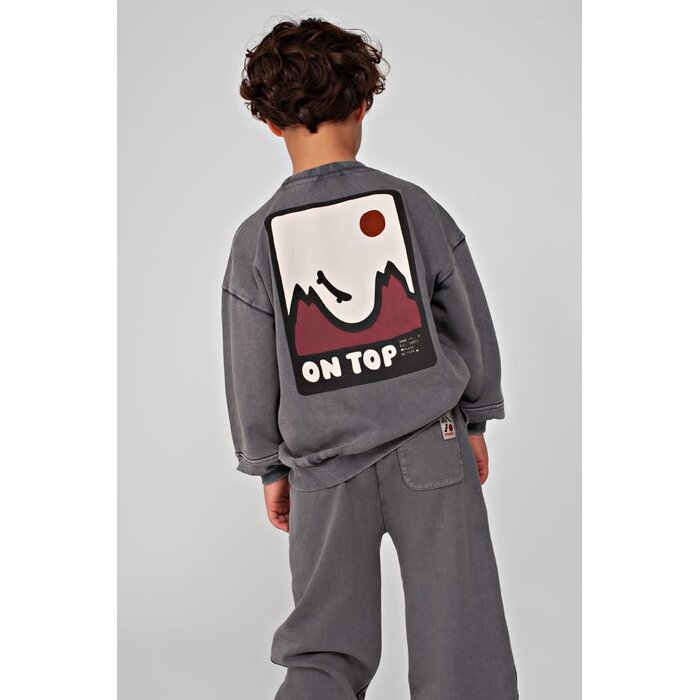 Sturdy Sweater met backprint oversized Grijs - Mountain top