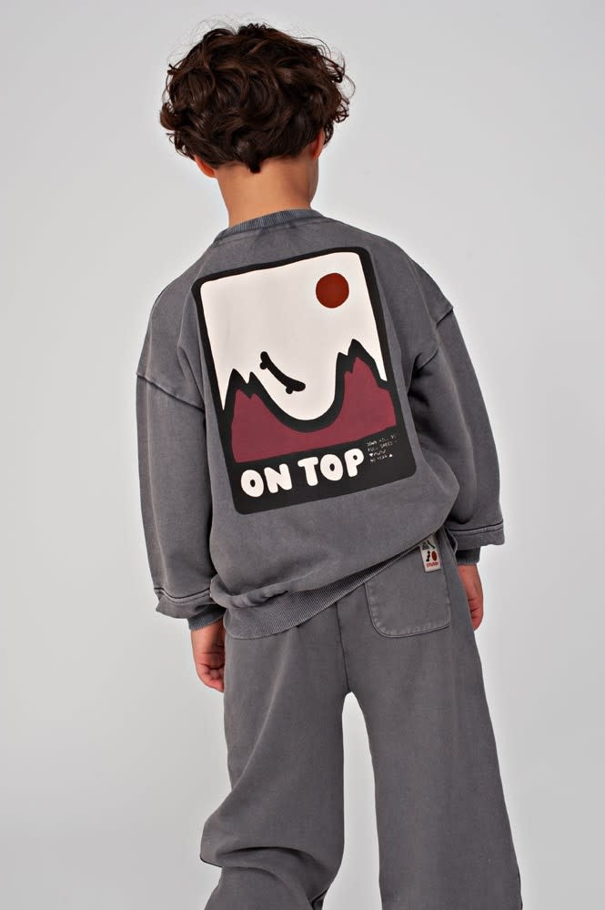 Sturdy Sweater met backprint oversized Grijs - Mountain top