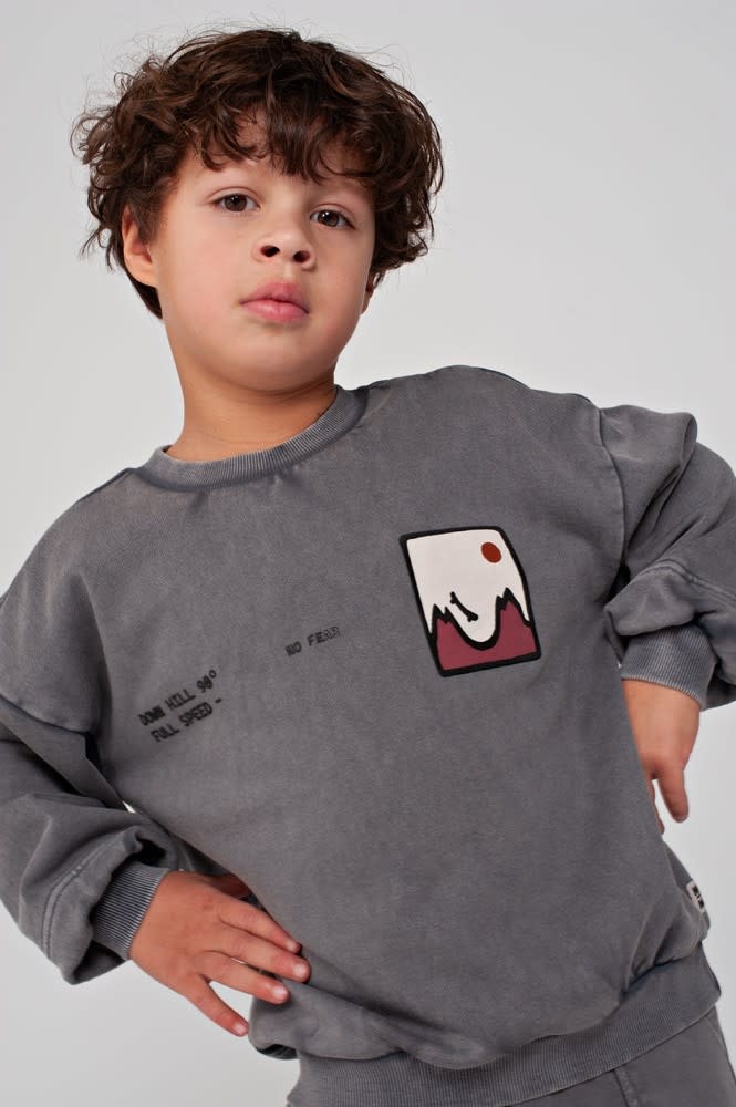 Sturdy Sweater met backprint oversized Grijs - Mountain top