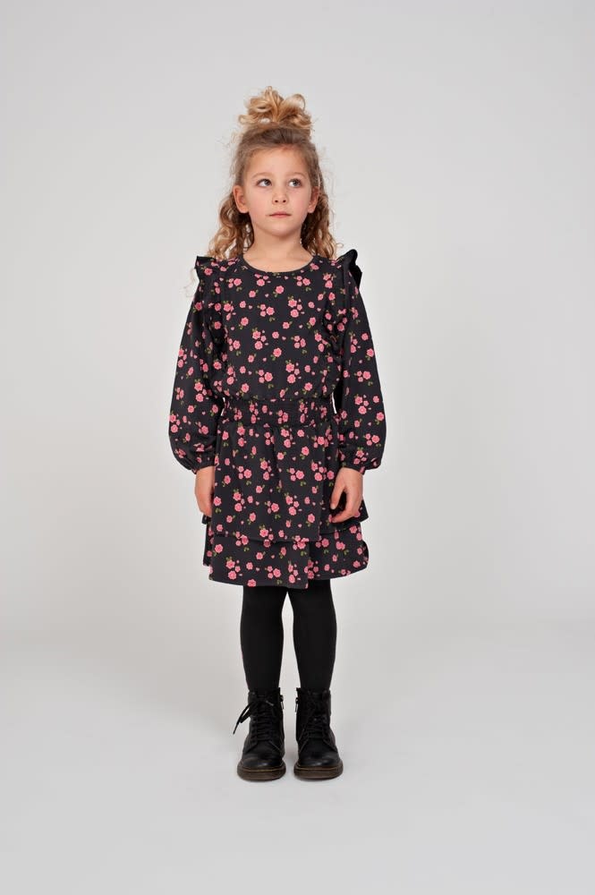 Jubel Jurk AOP Antraciet - Moon Flowers
