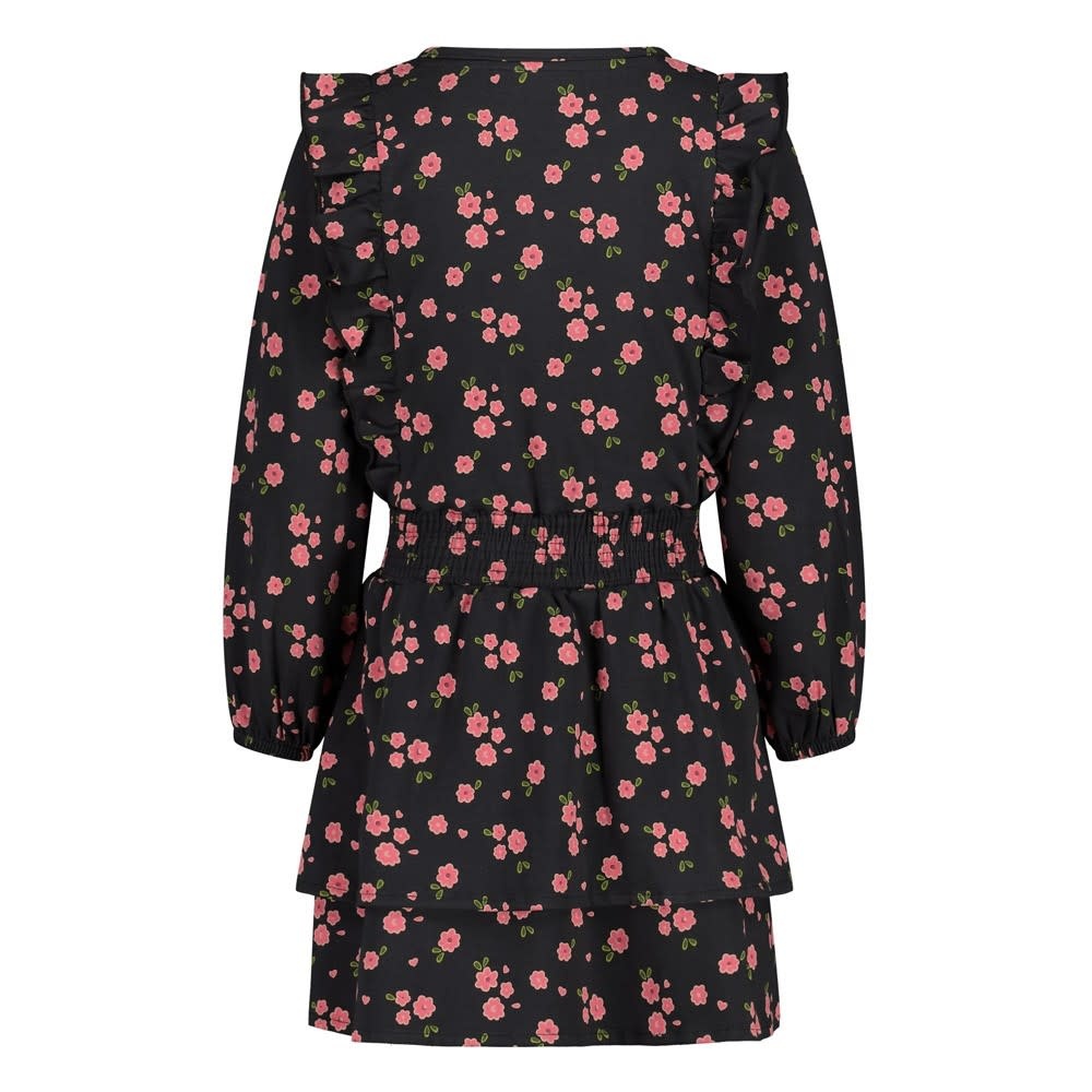 Jubel Jurk AOP Antraciet - Moon Flowers