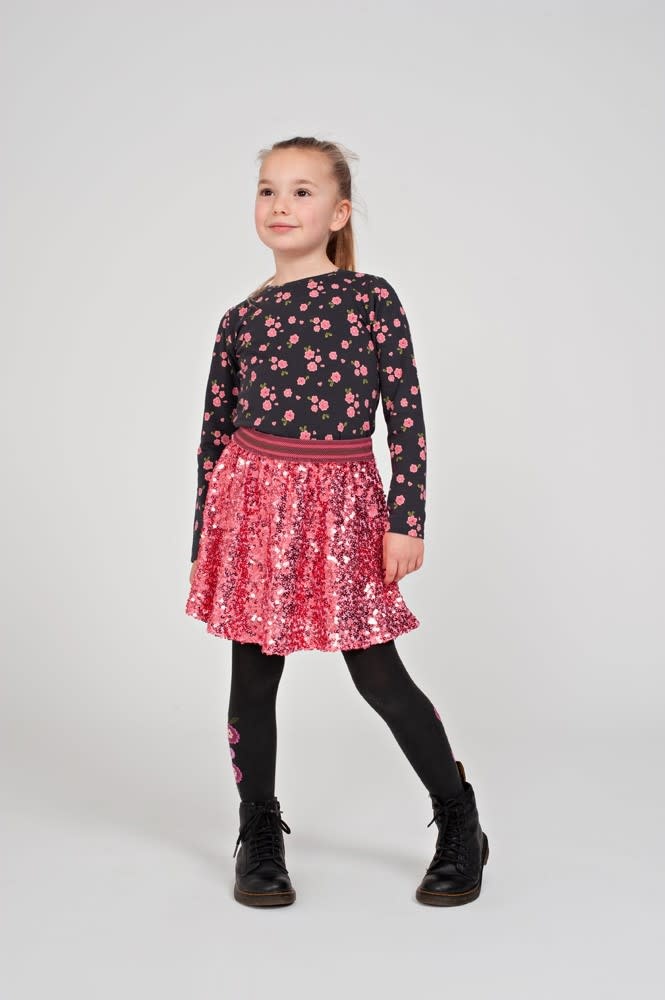 Jubel Longsleeve AOP Antraciet - Moon Flowers
