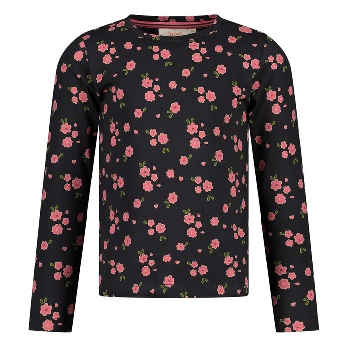 Jubel Longsleeve AOP Antraciet - Moon Flowers