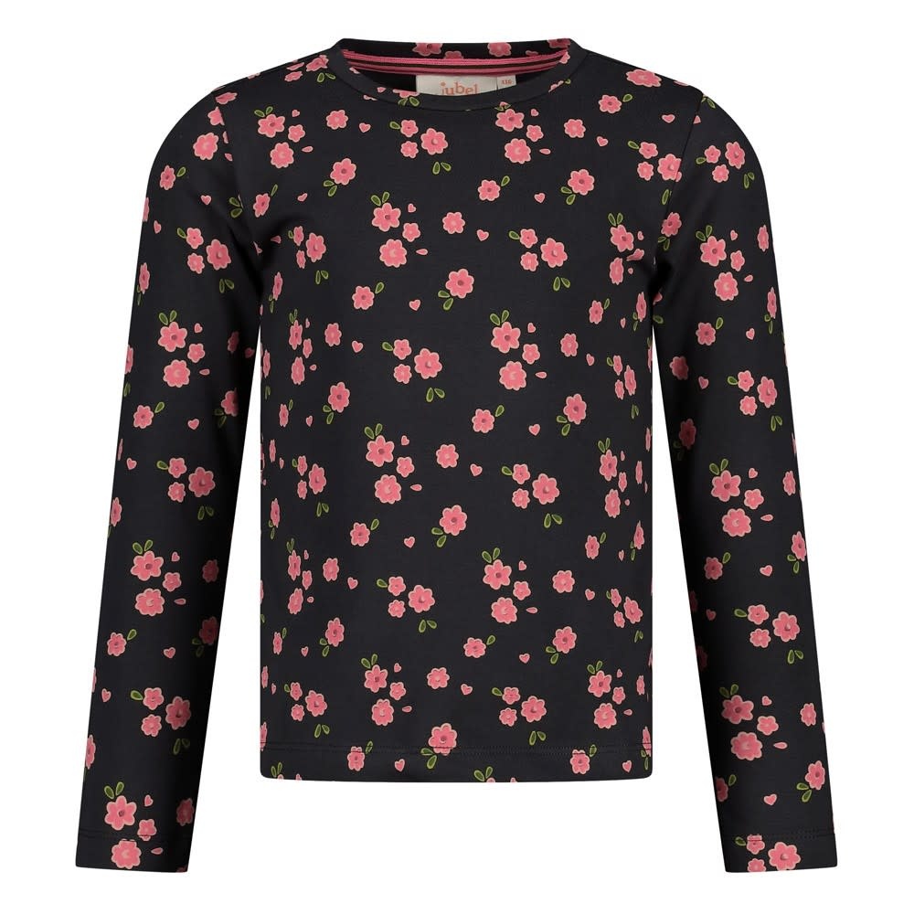 Jubel Longsleeve AOP Antraciet - Moon Flowers