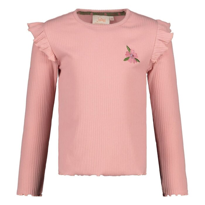 Jubel Longsleeve rib l.Roze - Moon Flowers