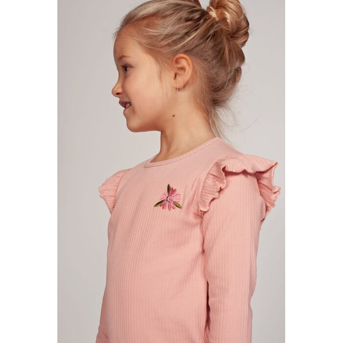 Jubel Longsleeve rib l.Roze - Moon Flowers