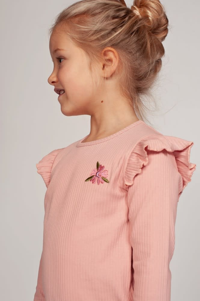 Jubel Longsleeve rib l.Roze - Moon Flowers