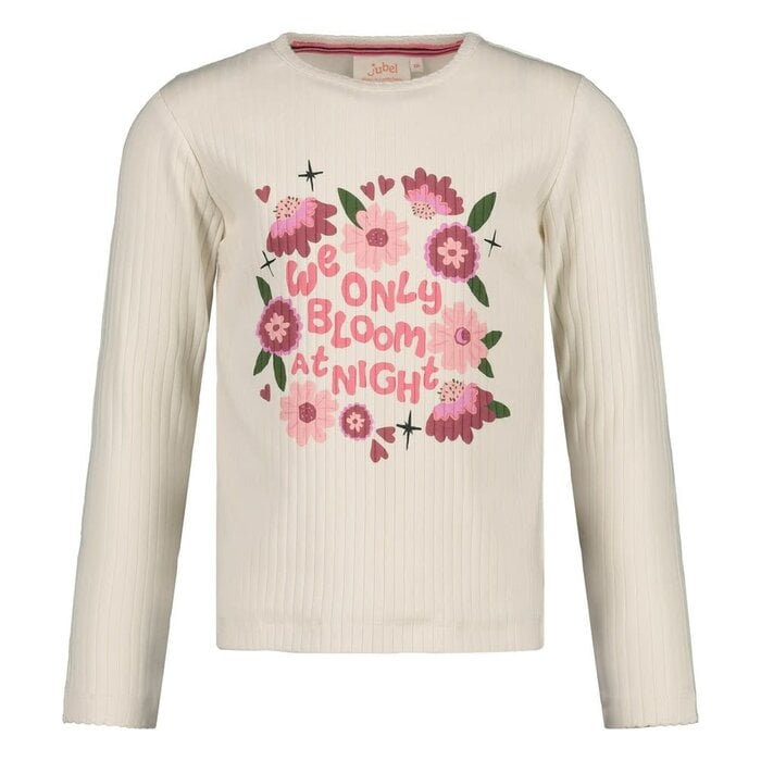 Jubel Longsleeve rib Offwhite - Moon Flowers