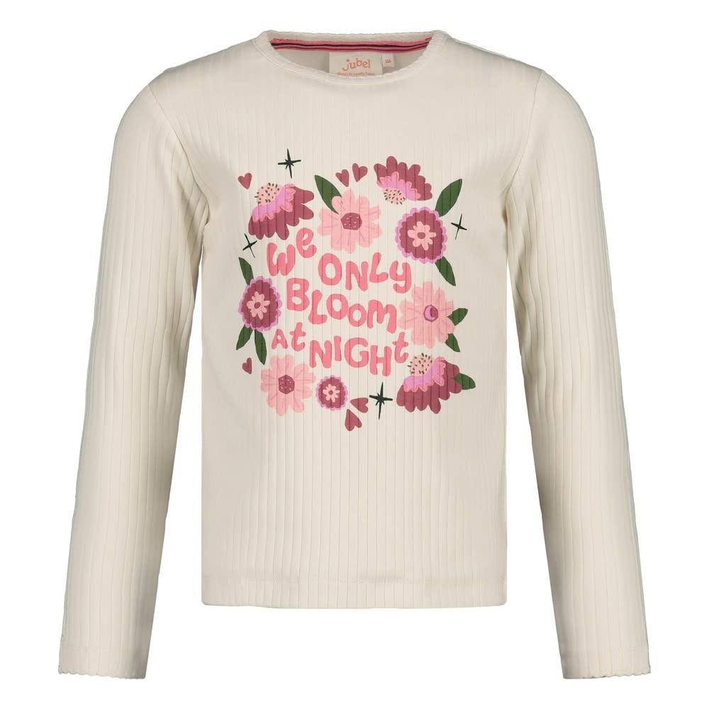 Jubel Longsleeve rib Offwhite - Moon Flowers