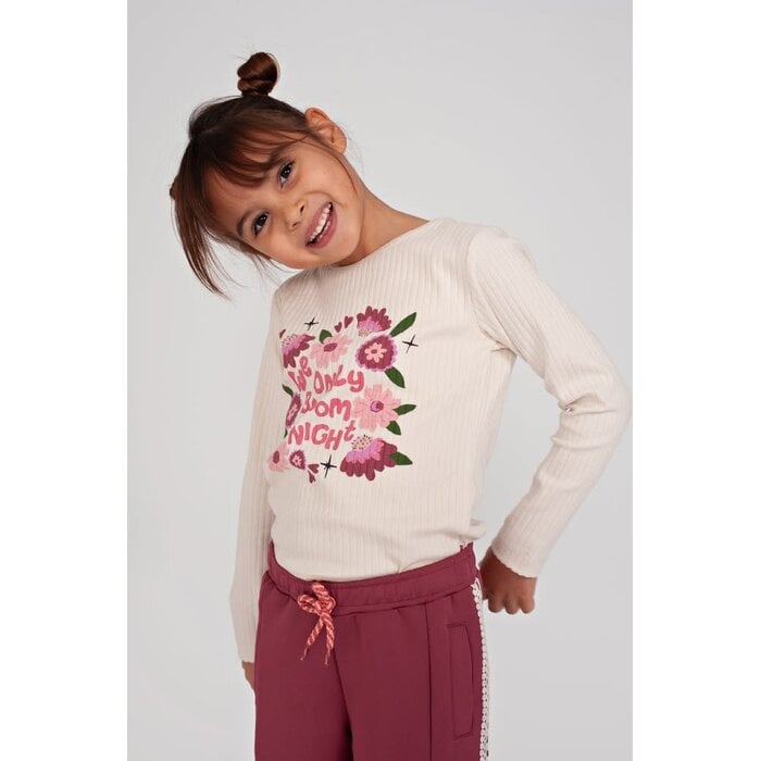Jubel Longsleeve rib Offwhite - Moon Flowers
