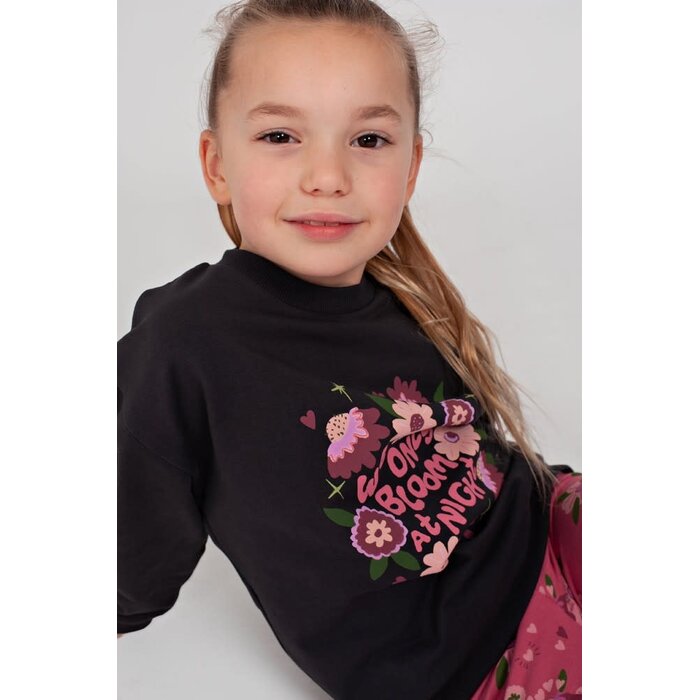 Jubel Sweater relaxed fit Antraciet - Moon Flowers