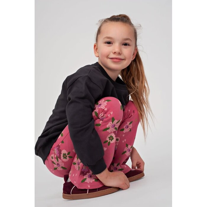 Jubel Flared broek AOP Roze - Moon Flowers