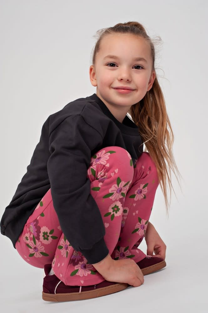 Jubel Flared broek AOP Roze - Moon Flowers