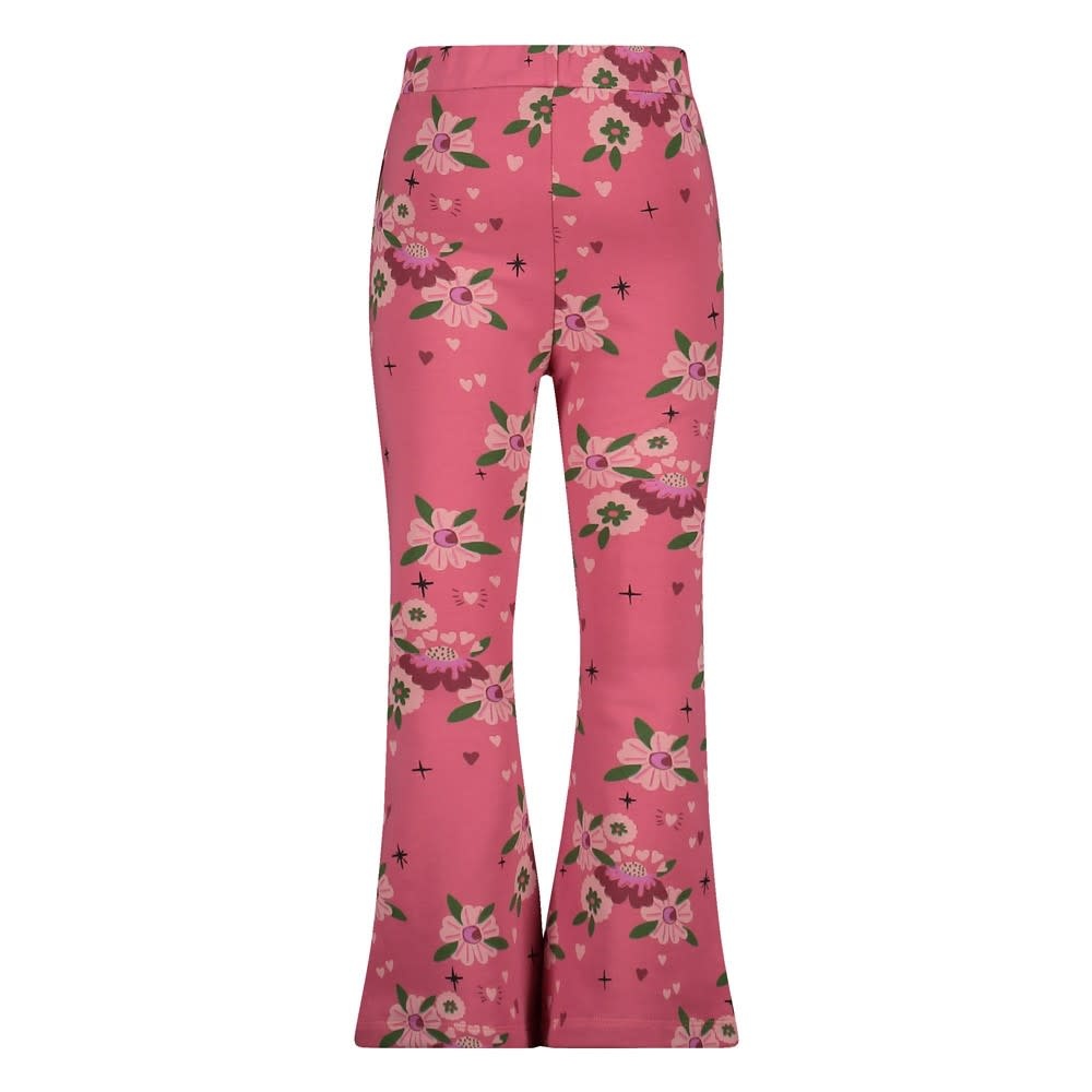 Jubel Flared broek AOP Roze - Moon Flowers