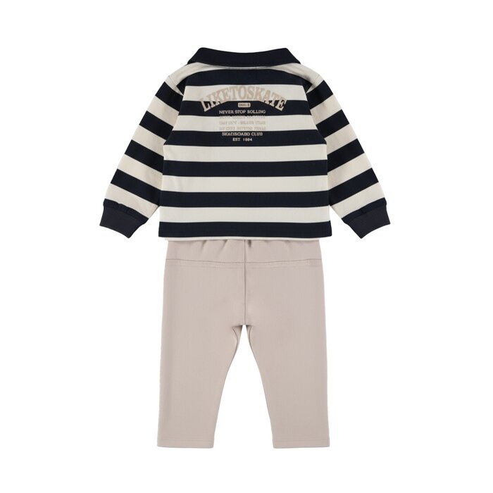 Dirkje 2 pc set Blueberry, Polo longsleeve, Jogging trousers