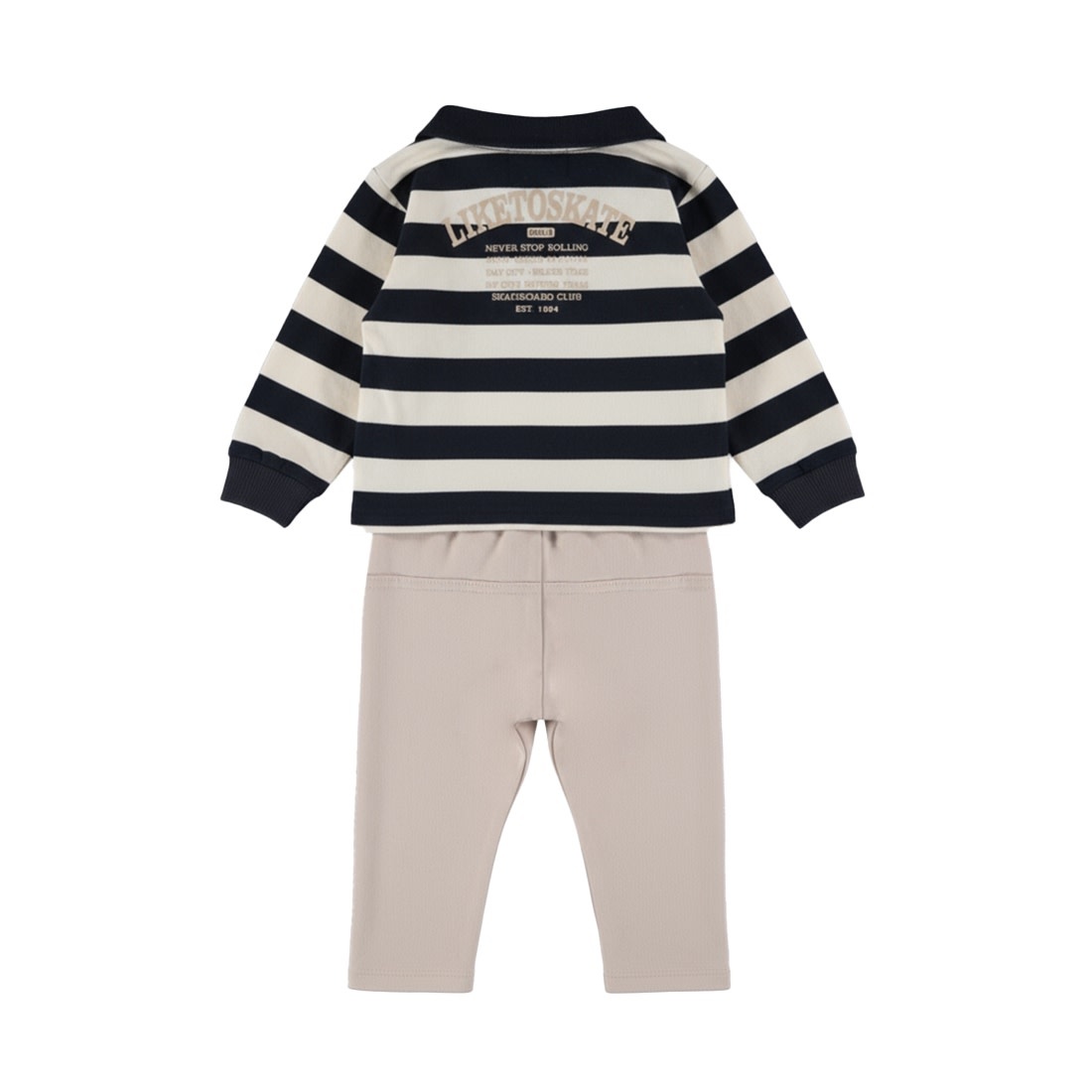 Dirkje 2 pc set Blueberry, Polo longsleeve, Jogging trousers