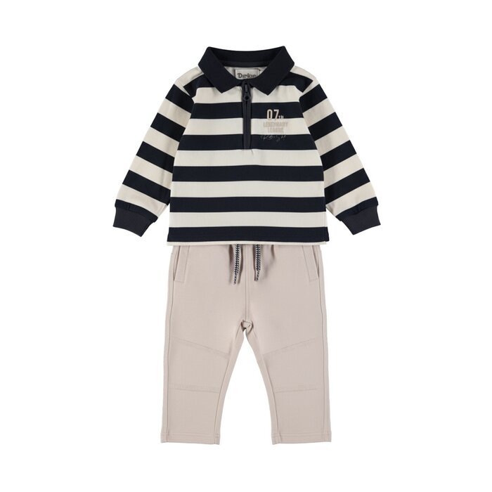 Dirkje 2 pc set Blueberry, Polo longsleeve, Jogging trousers