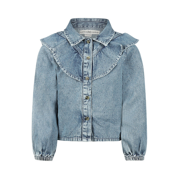 Koko Noko Blouse ls, loose fit Denim light blue