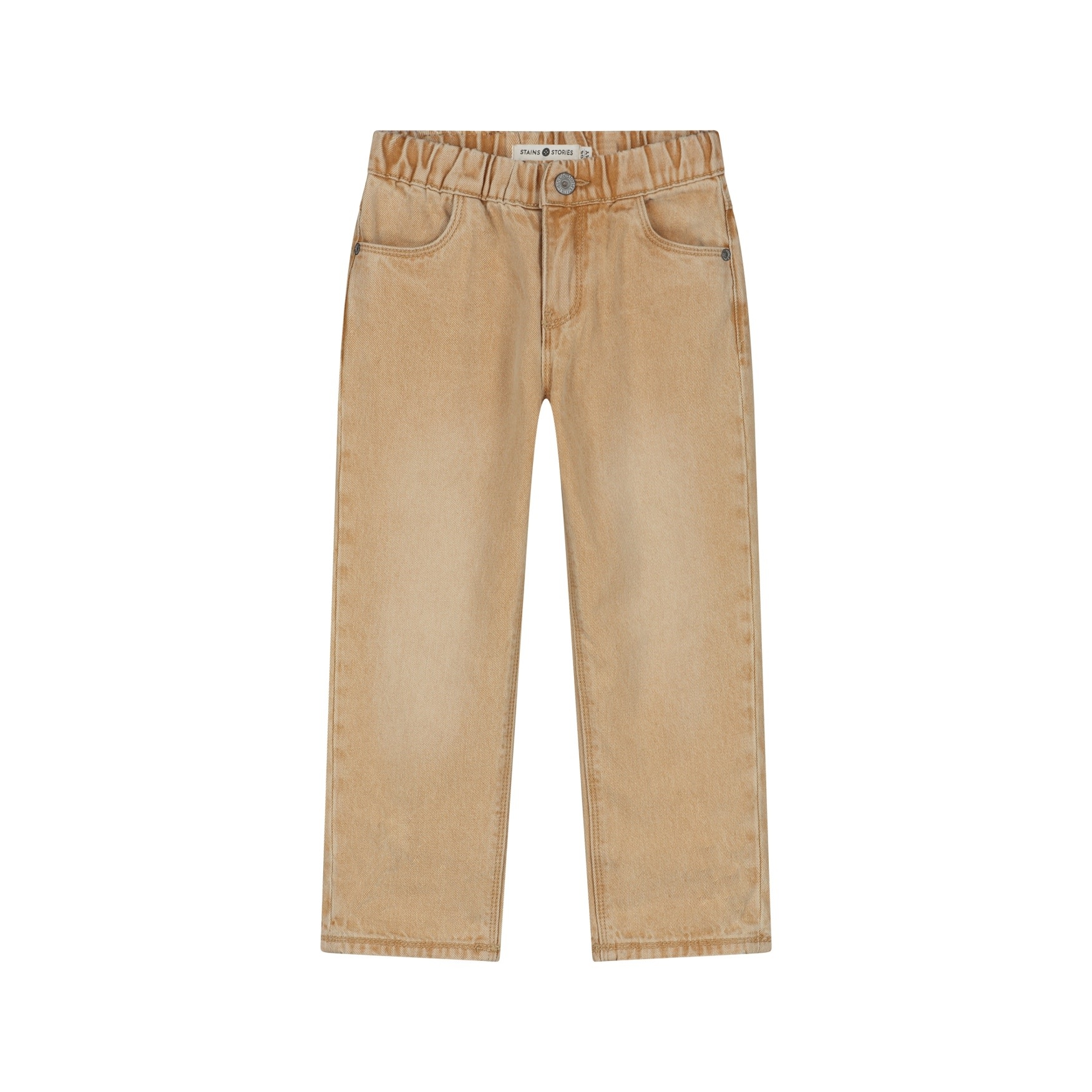 Stains & Stories boys pants wide fit full elastic Camel