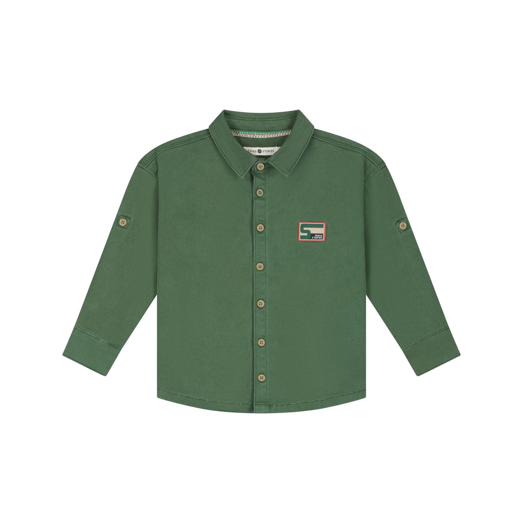 Stains & Stories boys shirt long sleeve Forest