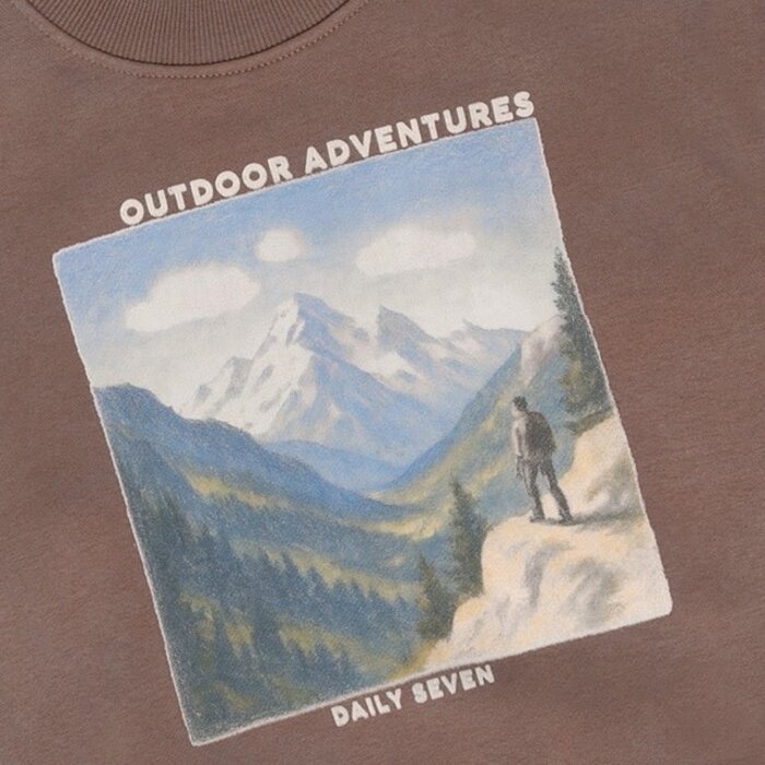 Daily7 Oversized Sweater Print Almond Brown