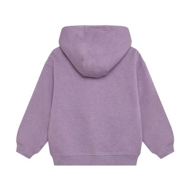 Daily7 Oversized Hoodie Chest Print Purple Melange