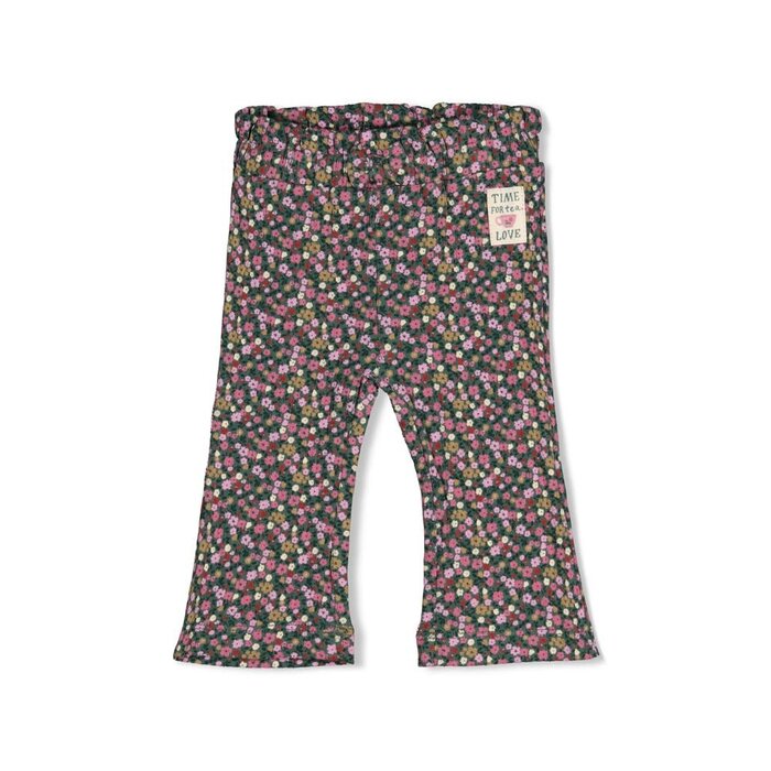 Feetje Flare broek rib AOP Groen - Afternoon Tea