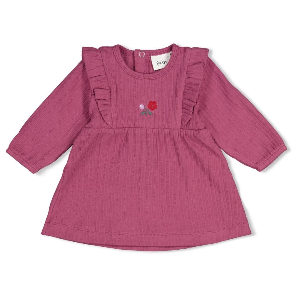 Feetje Jurk rib Berry - Afternoon Tea