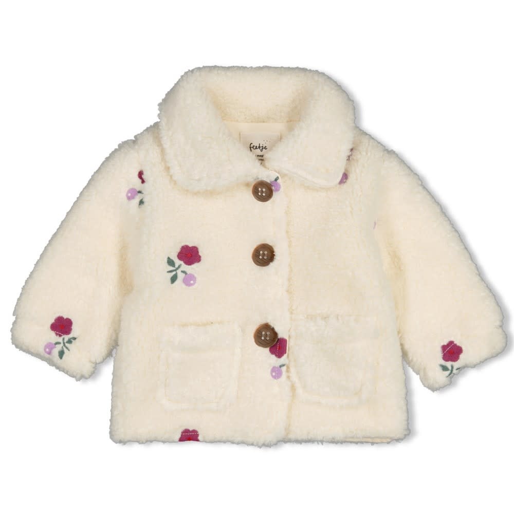 Feetje Teddy jasje met borduursels Creme - Afternoon Tea