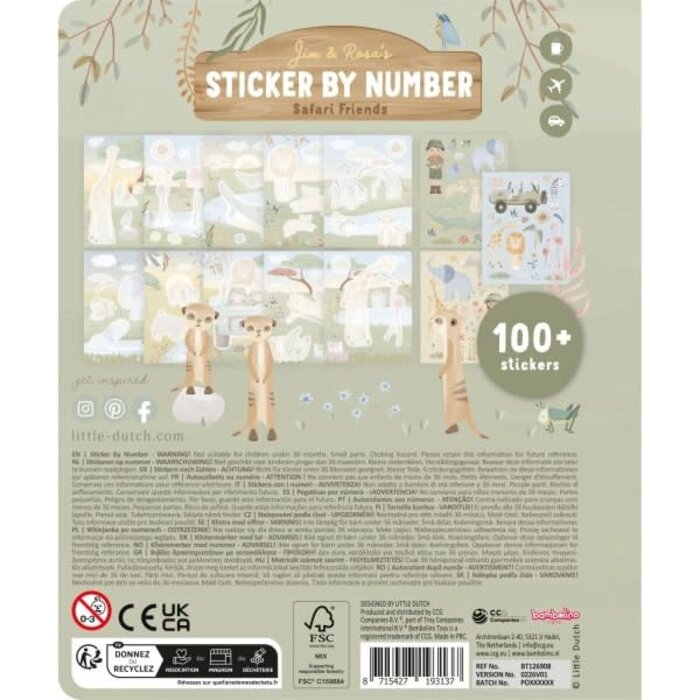 Little Dutch Stickerboek op nummer - Rosa