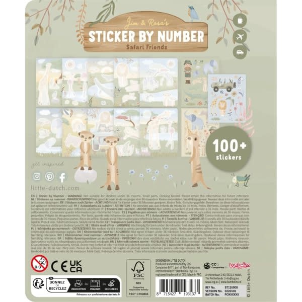 Little Dutch Stickerboek op nummer - Rosa