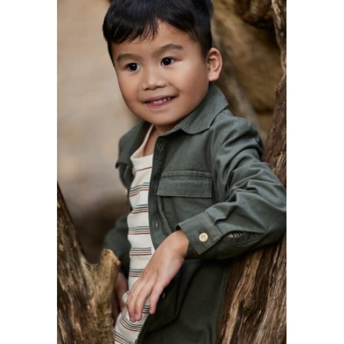Little Dutch Toddler boys Winter 26 Overshirt Deep Olive