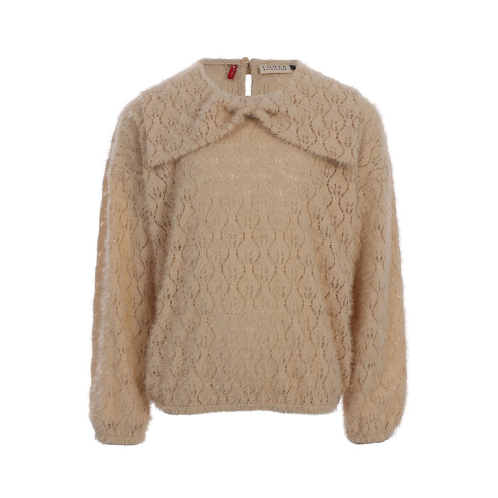 Looxs Little lace bow blouse Latte