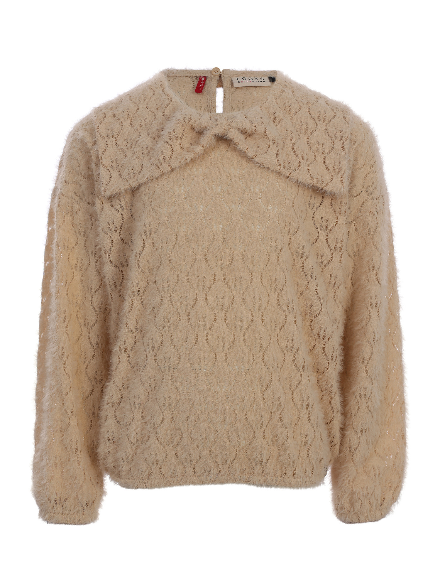 Looxs Little lace bow blouse Latte