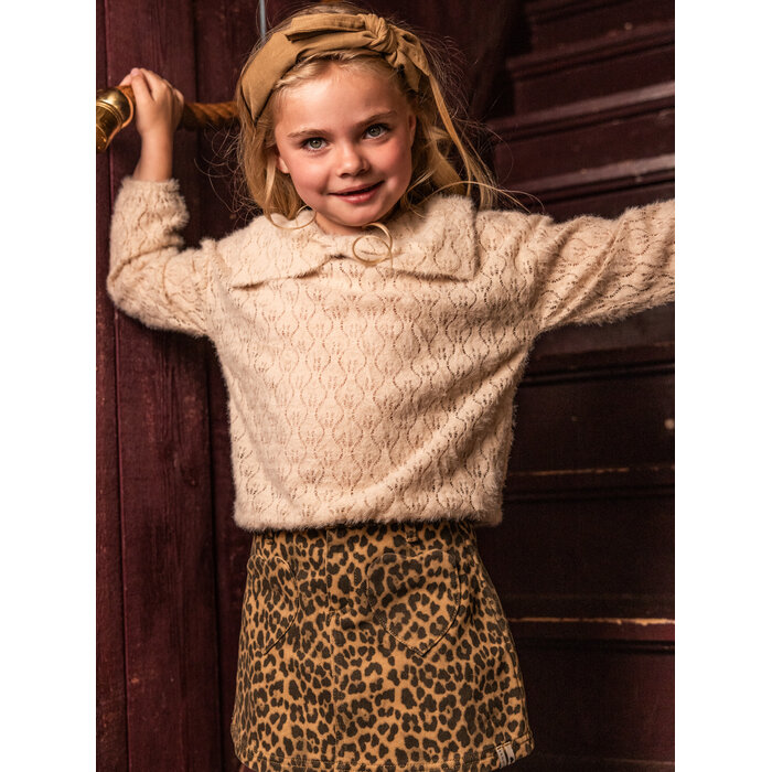 Looxs Little lace bow blouse Latte