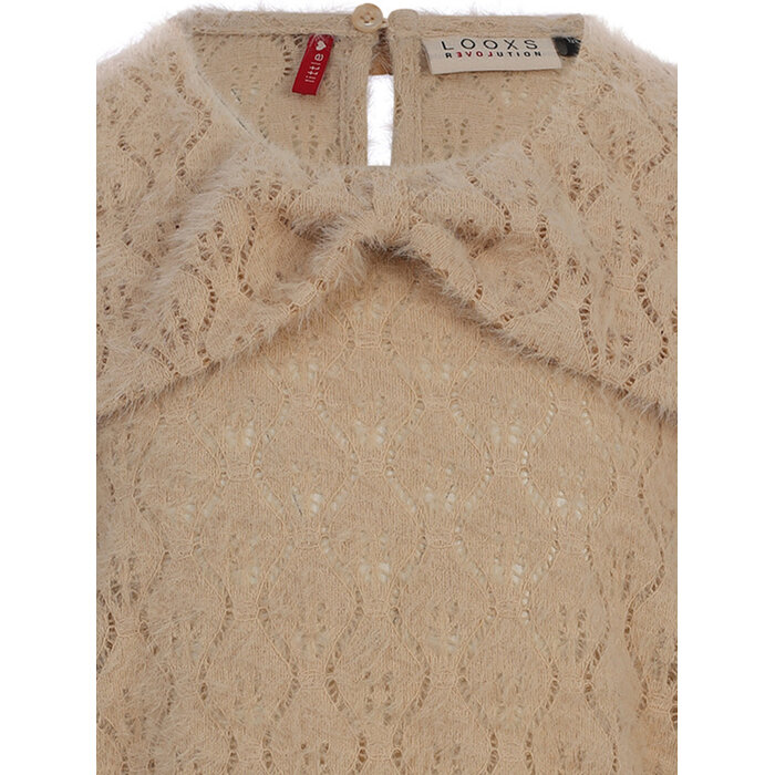 Looxs Little lace bow blouse Latte